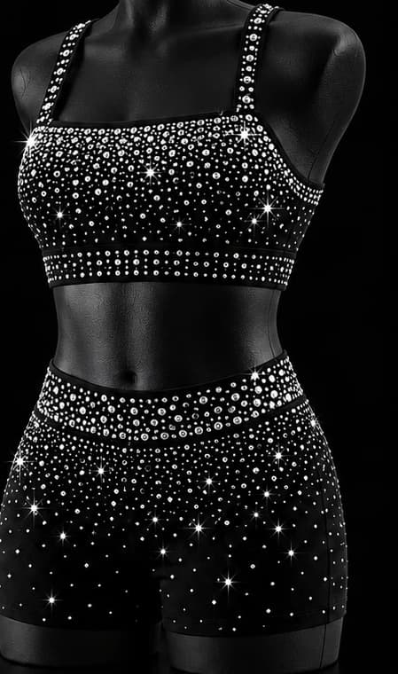 The Skater Rhinestone Set on display, full set